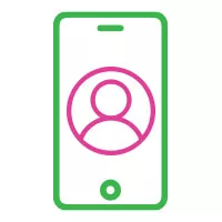 A phone icon showing a user profile