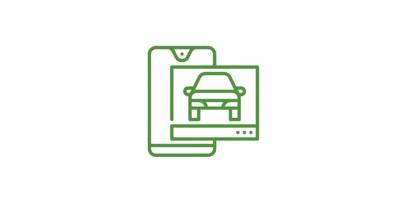 Book and unlock car via the app - city hop illustration